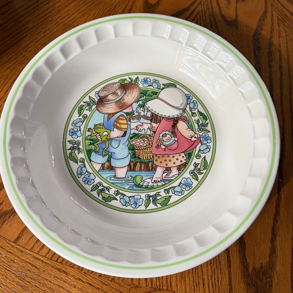Watkins Country Kids Collectors Recipe Pie Plate Summertime Friends Plate 3 of 5